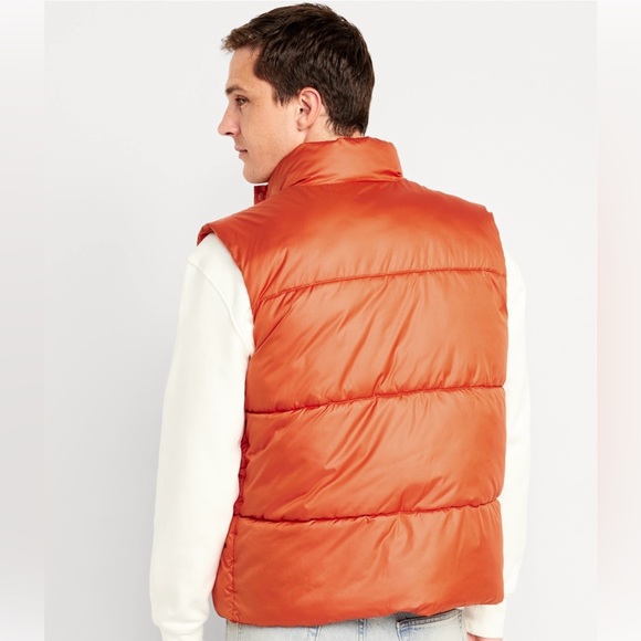 OLD NAVY Water-Resistant Puffer Vest- Orange - XL - NWT - Picture 3 of 7